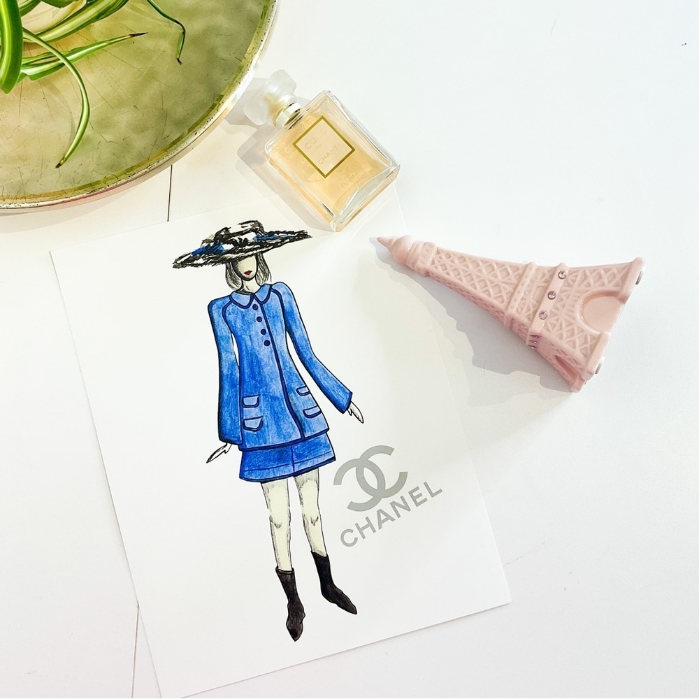 40. Chanel Fashion Illustration (My Art) Water-colour Sketch Print - Picture 2 of 4